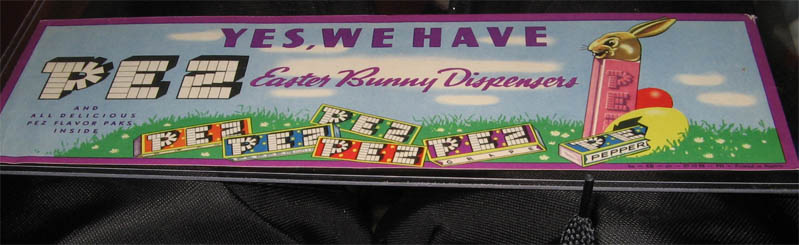 PEZ 50s Easter Bunny store display window sign