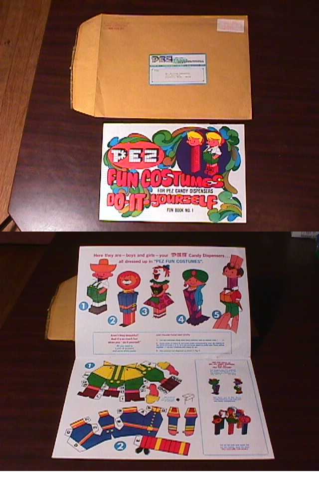 PEZ COSTUME BOOK unused 60s premium paper doll cutout