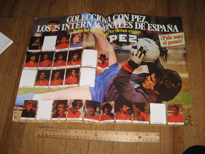PEZ Spain store display poster 78-82 soccer premium