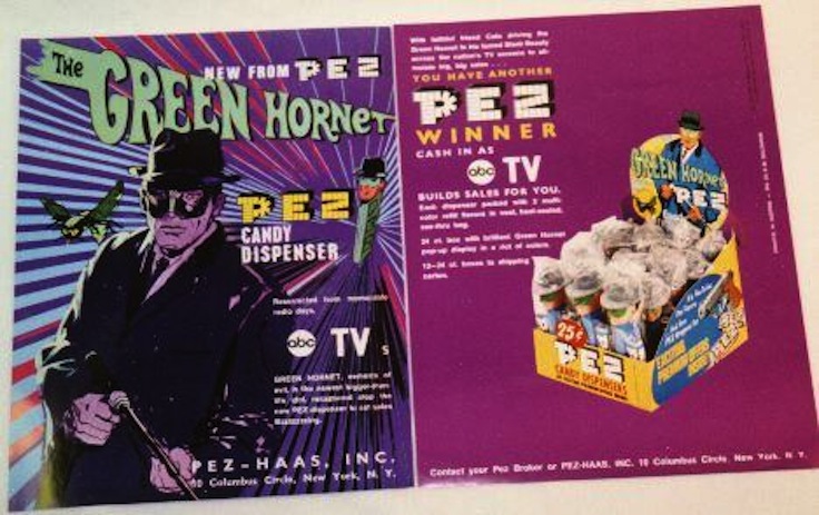 PEZ 60s GREEN HORNET TV store display ad