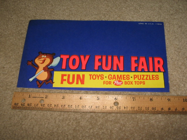 cereal box 1960s SUGAR Crisp Bear premium store display,Toy Fun Fair